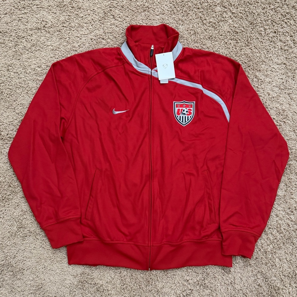 NWT Vintage Y2K Nike Team USA USMNT Soccer 08/09 N98 Track Jacket Red Size 2XL